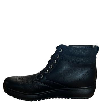 JOYA LDS LOW WEDGE ZIP TIE ANKLE BOOT - BLACK
